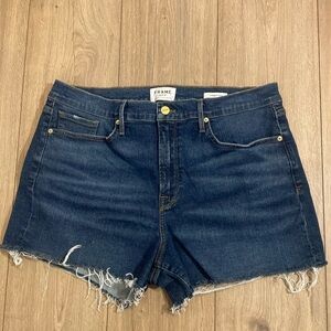 Frame Women's High Rise Mini Length Denim Le Brigette Short size 33 3.5" inseam